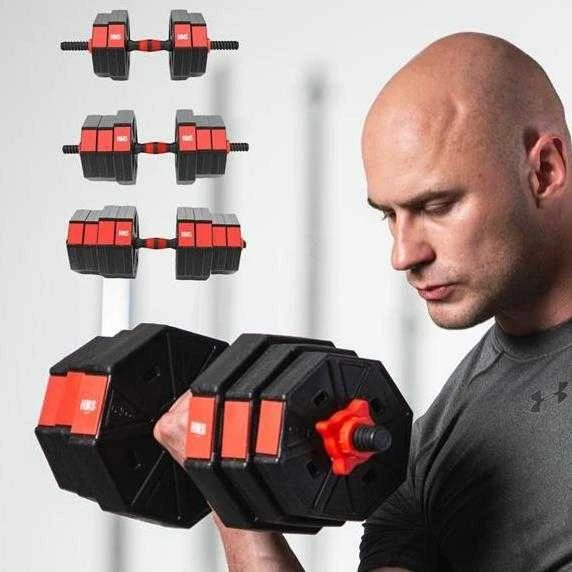Keičiamo svorio hantelių ir štangos komplektas HMS 20 kg