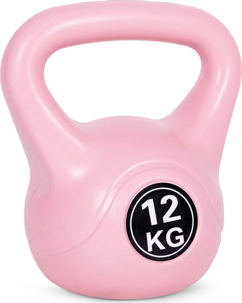 Kettlebell 12 kg, treniruoklis, hantelis, svarmuo, rožinis, ModernHome