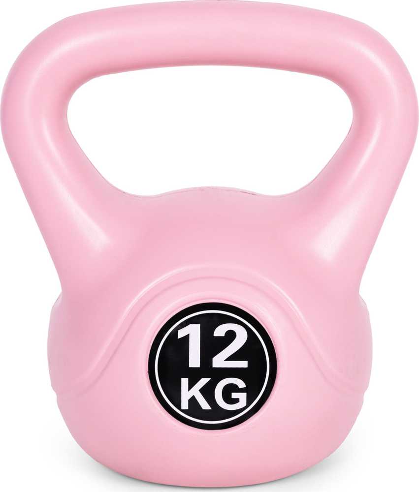 Kettlebell 12 kg, treniruoklis, hantelis, svarmuo, rožinis, ModernHome