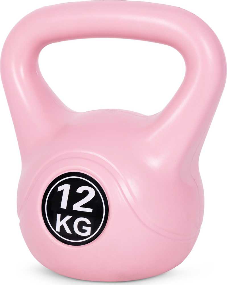 Kettlebell 12 kg, treniruoklis, hantelis, svarmuo, rožinis, ModernHome