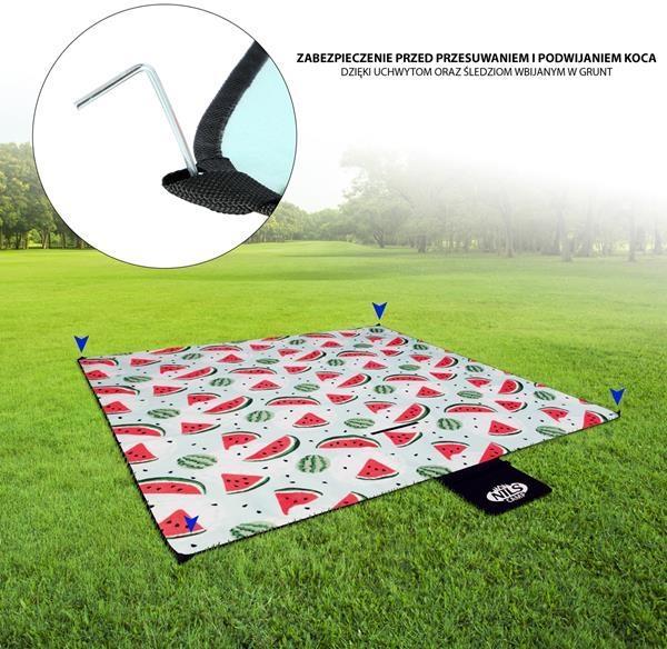 Kilimėlis iškyloms Nils Camp Watermelons NC2312, 220x200cm, PE+Alu