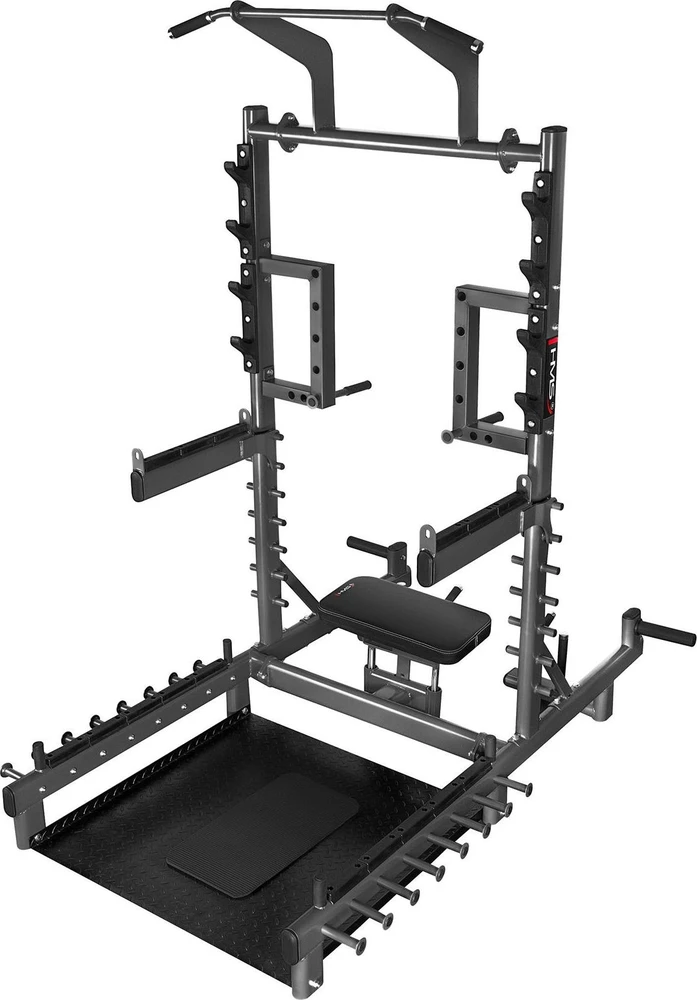 Komercinis daugiafunkcis stovas su svorių kilnojimo ir hip thrust platforma SMP01 HMS