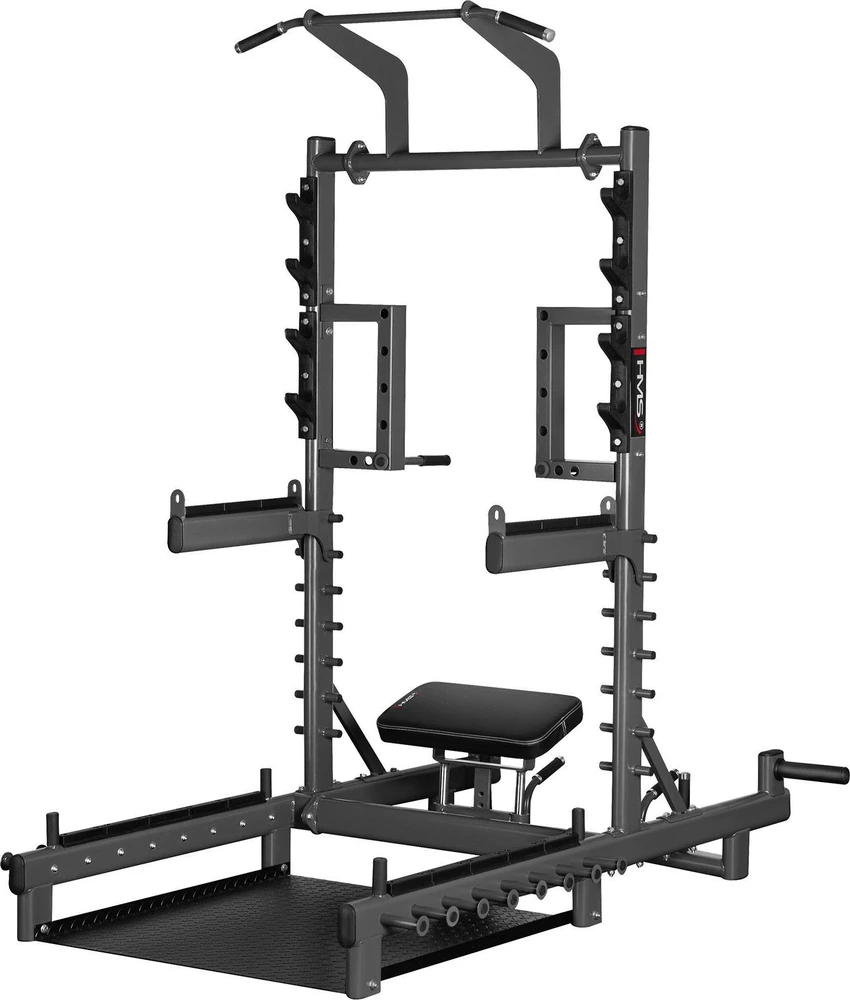 Komercinis daugiafunkcis stovas su svorių kilnojimo ir hip thrust platforma SMP01 HMS
