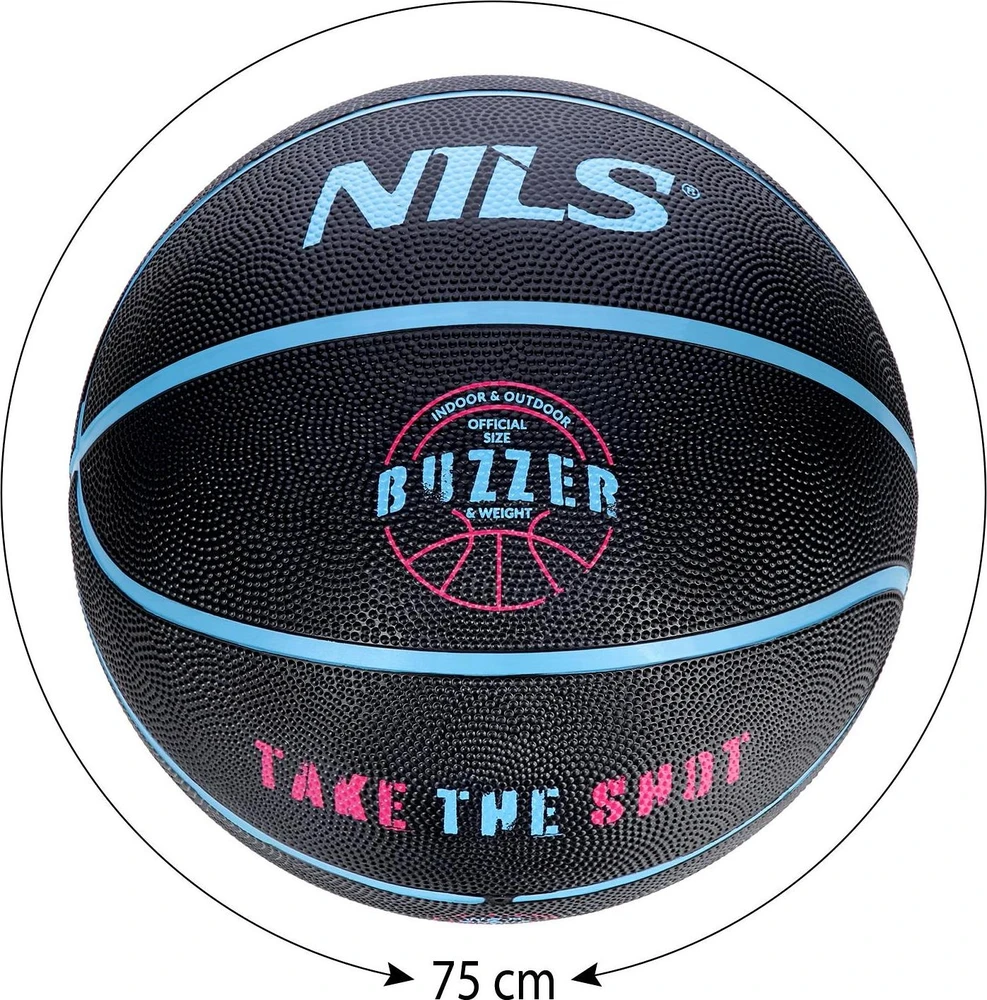 Krepšinio kamuolys NILS NPK271 Buzzer, juodas, 7 dydis