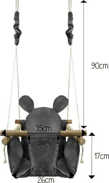 Kūdikio sūpynės su medine konstrukcija Ecotoys Mouse