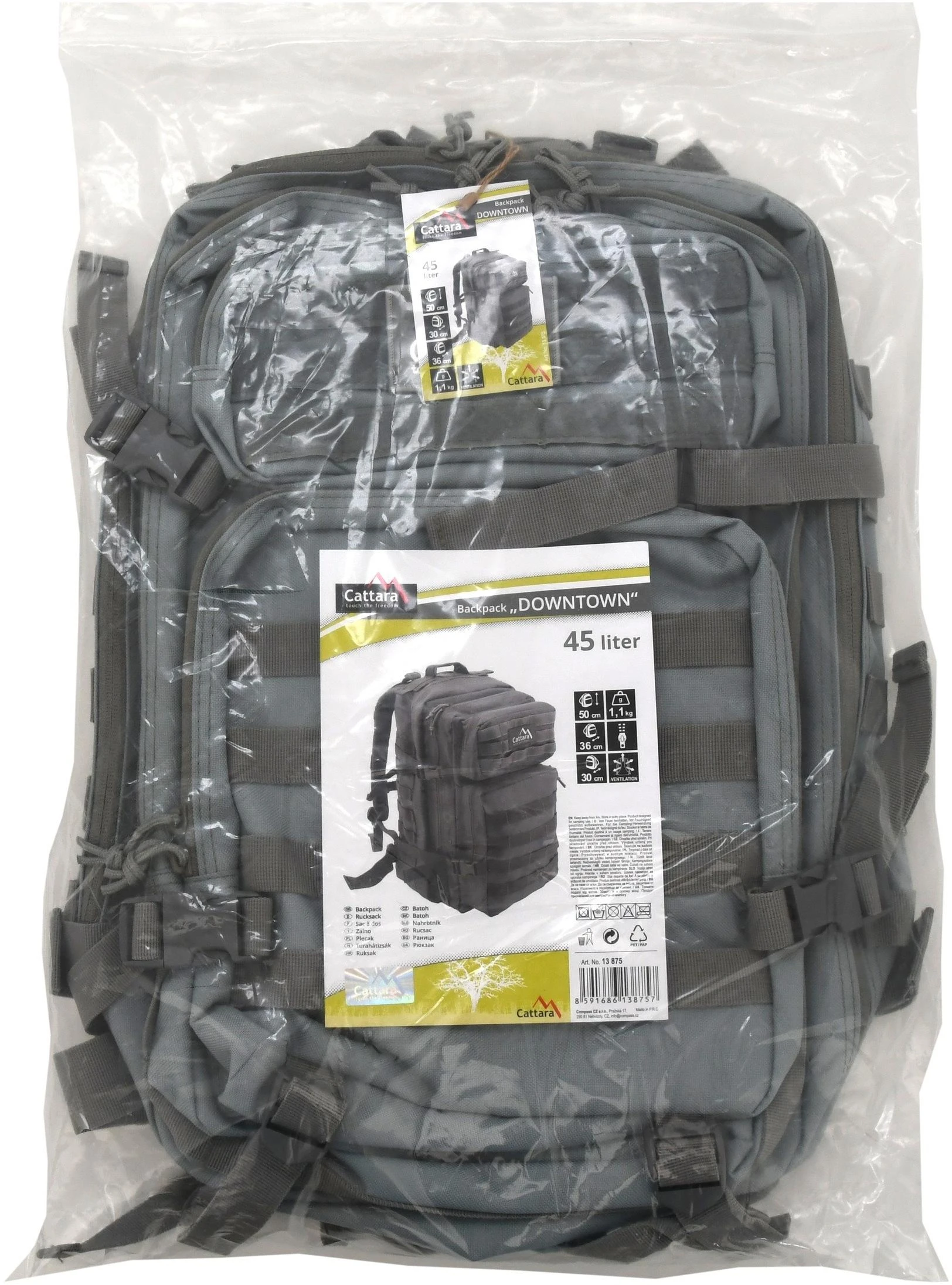 Kuprinė Cattara – pilka, 45 l