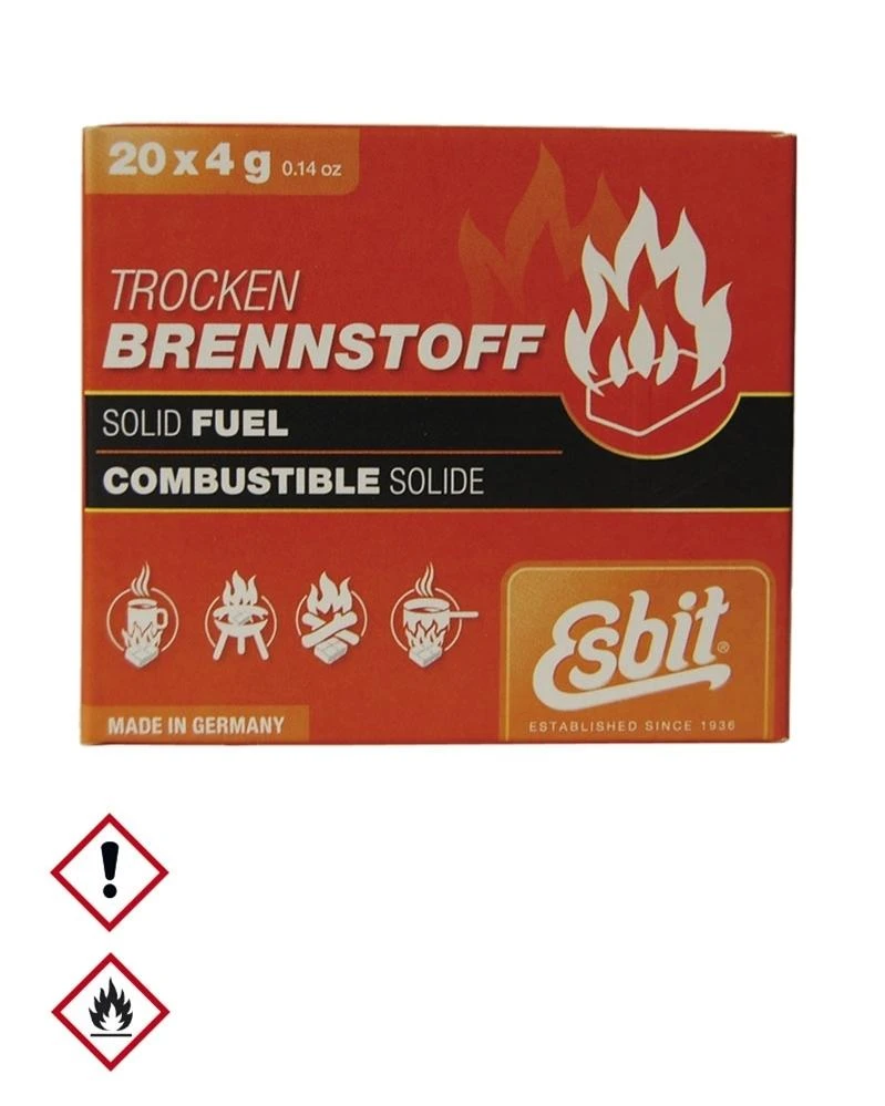 Esbit kietojo kuro tabletes 20 vnt. x 4 g