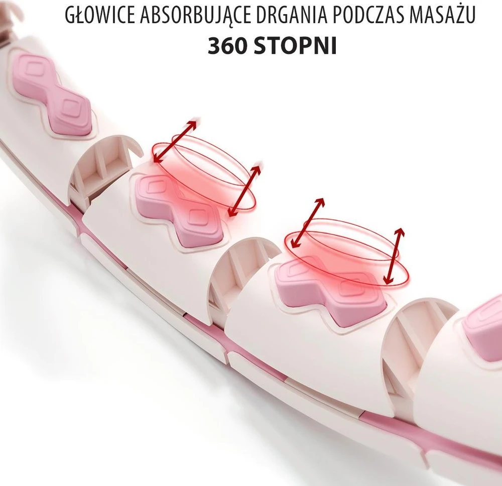 HMS HHW06 hula hoop su masažuokliais, svoriu ir skaitliuku, rožinis