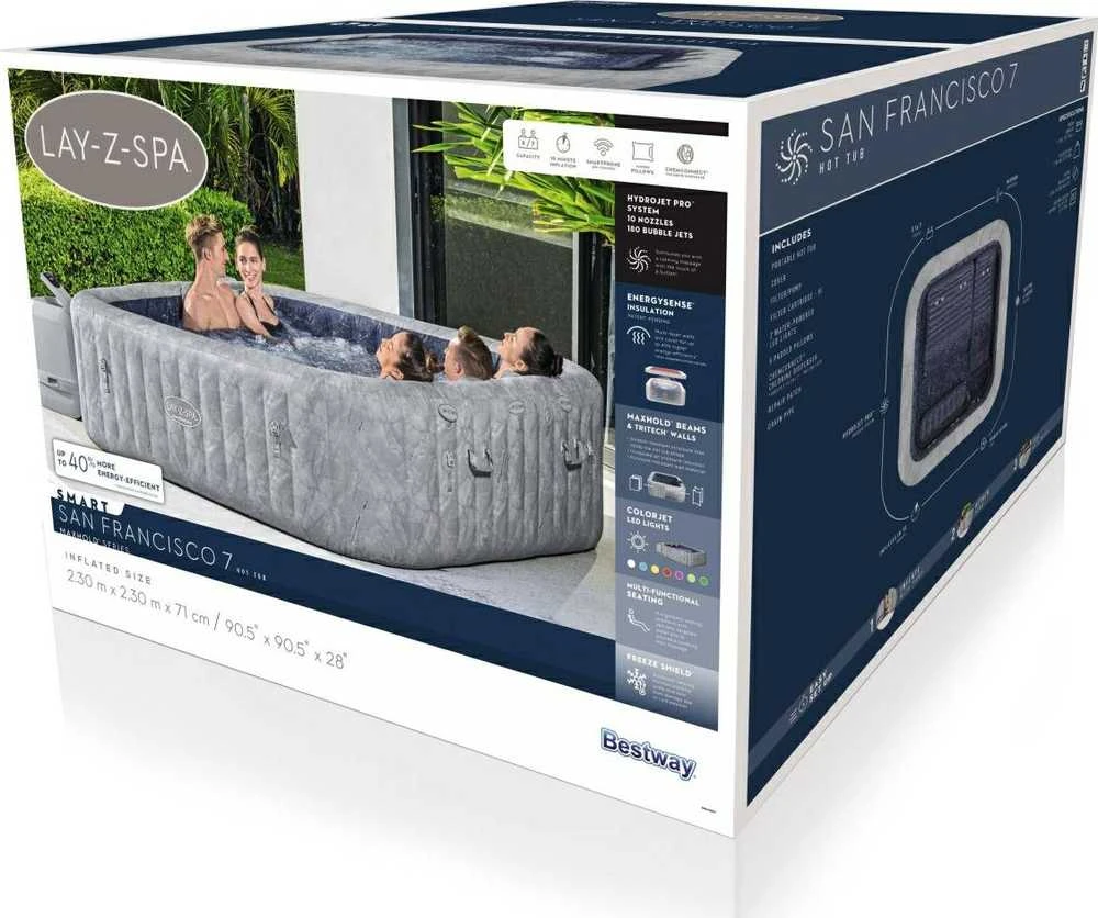 "Lay-Z-Spa San Francisco" SMART HydroJet PRO sūkurinė vonia BESTWAY