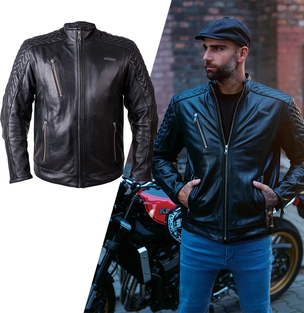 Leather Motorcycle Jacket W-TEC Elcabron