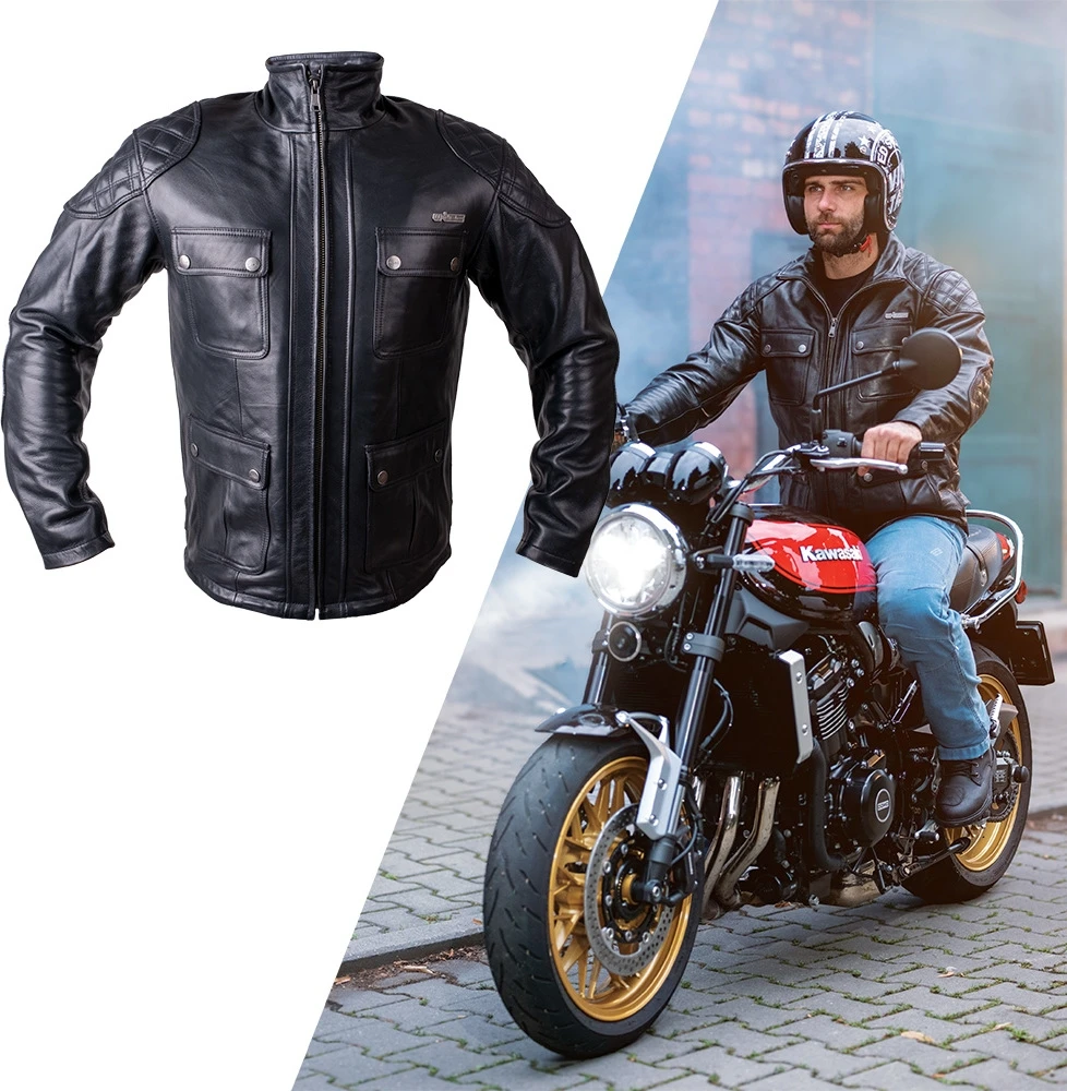 Leather Motorcycle Jacket W-TEC Valebravo