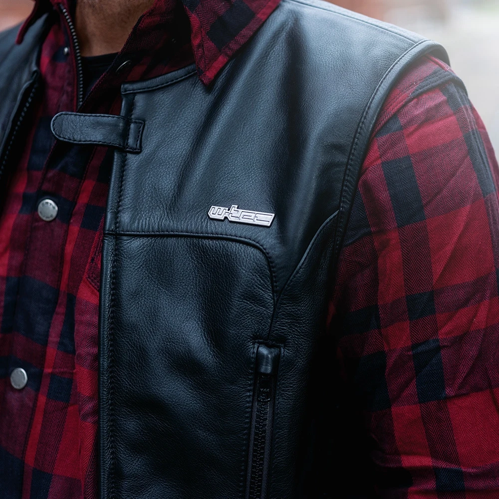 Leather Motorcycle Vest W-TEC Trabacho