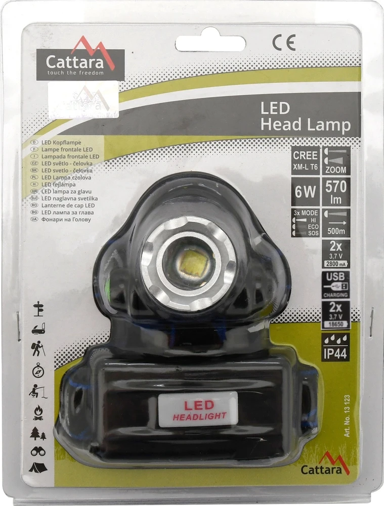 LED žibintuvėlis ant galvos Cattara Zoom 570 lm
