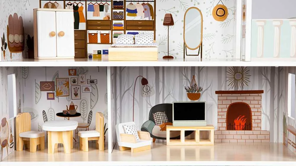 Ecotoys Lėlių namelis medinis Emma residence