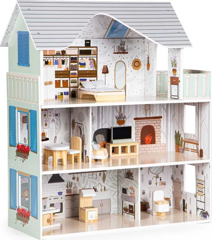 Ecotoys Lėlių namelis medinis Emma residence