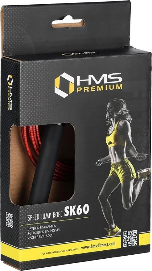 Lengva greičio šokdynė HMS Premium SK60 juoda-raudona