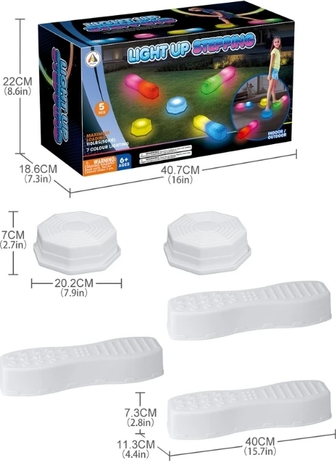 Light-Up Stepping Stones inSPORTline LS05 – 5 Pcs.