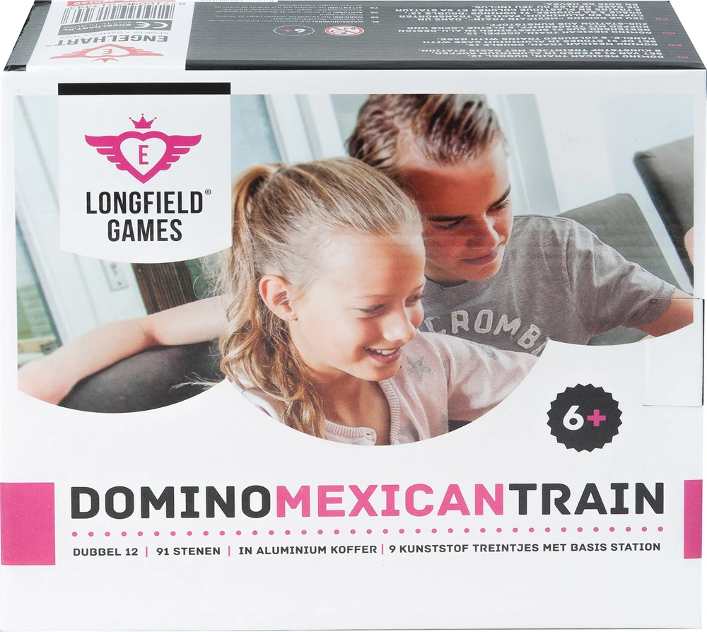 Longfield Mexican Train Double 12 domino aliuminio dėkle