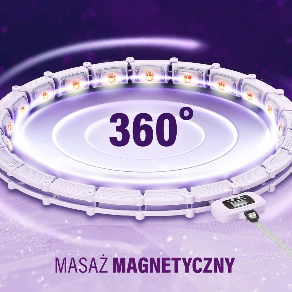 Magnetinis hula lankas HHM14 su svoriu ir skaitikliu, violetinis HMS