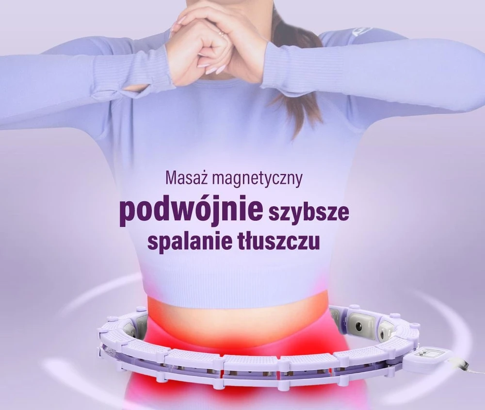 Magnetinis hula lankas HHM14 su svoriu ir skaitikliu, violetinis HMS