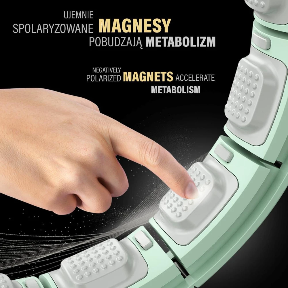 HHM13 HULA HOOP Žalias MAGNETINIS SU SVORIU + SKAITIKLIS HMS