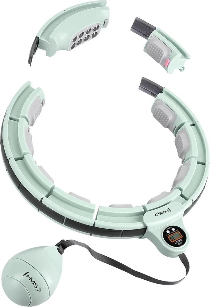 HHM13 HULA HOOP Žalias MAGNETINIS SU SVORIU + SKAITIKLIS HMS