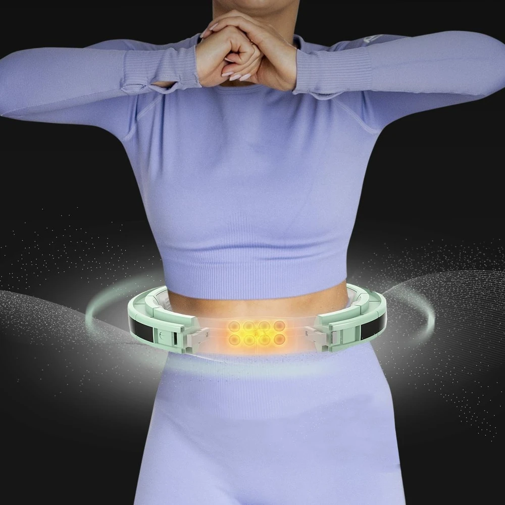 HHM13 HULA HOOP Žalias MAGNETINIS SU SVORIU + SKAITIKLIS HMS