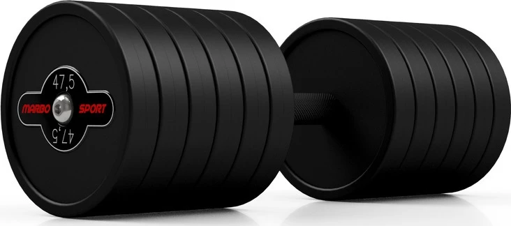 Marbo Sport Gumuotas hantelis Marbo - 47,5kg, juodas