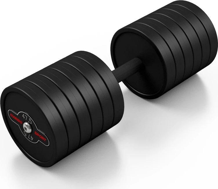 Marbo Sport Gumuotas hantelis Marbo - 47,5kg, juodas
