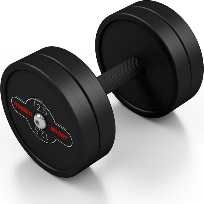 Marbo Sport Gumuotas hantelis Marbo - 12,5kg, juodas