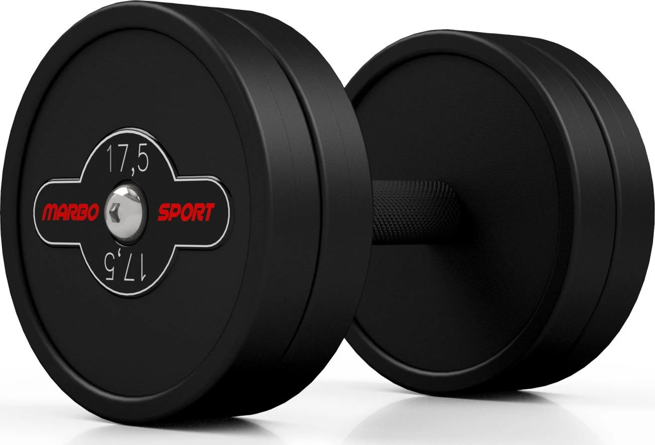 Marbo Sport Gumuotas hantelis Marbo - 17,5kg, juodas