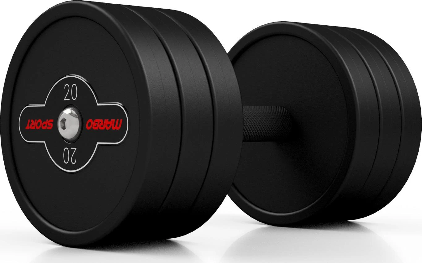 Marbo Sport Gumuotas hantelis Marbo - 20 kg, juodas