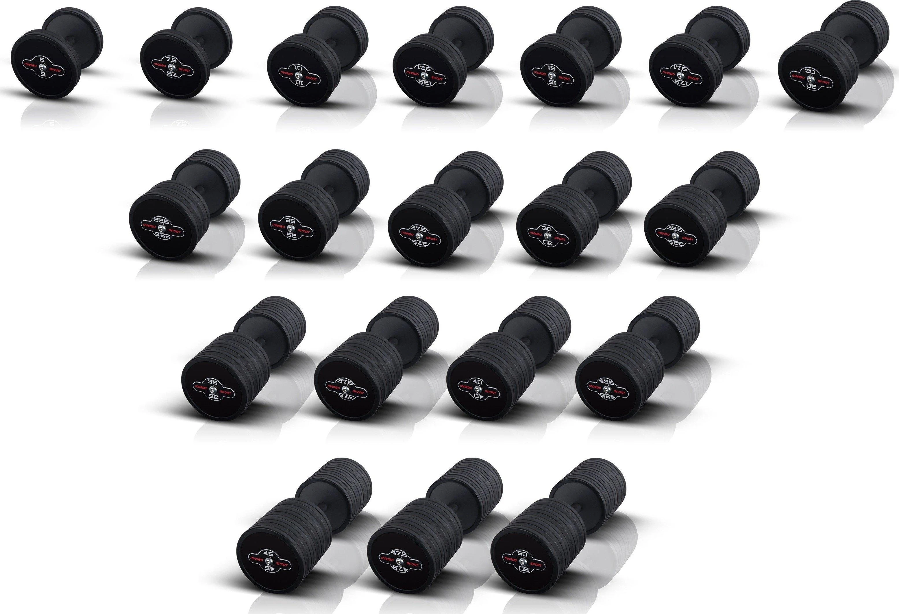 Marbo Sport Gumuotas hantelis Marbo - 12,5kg, juodas