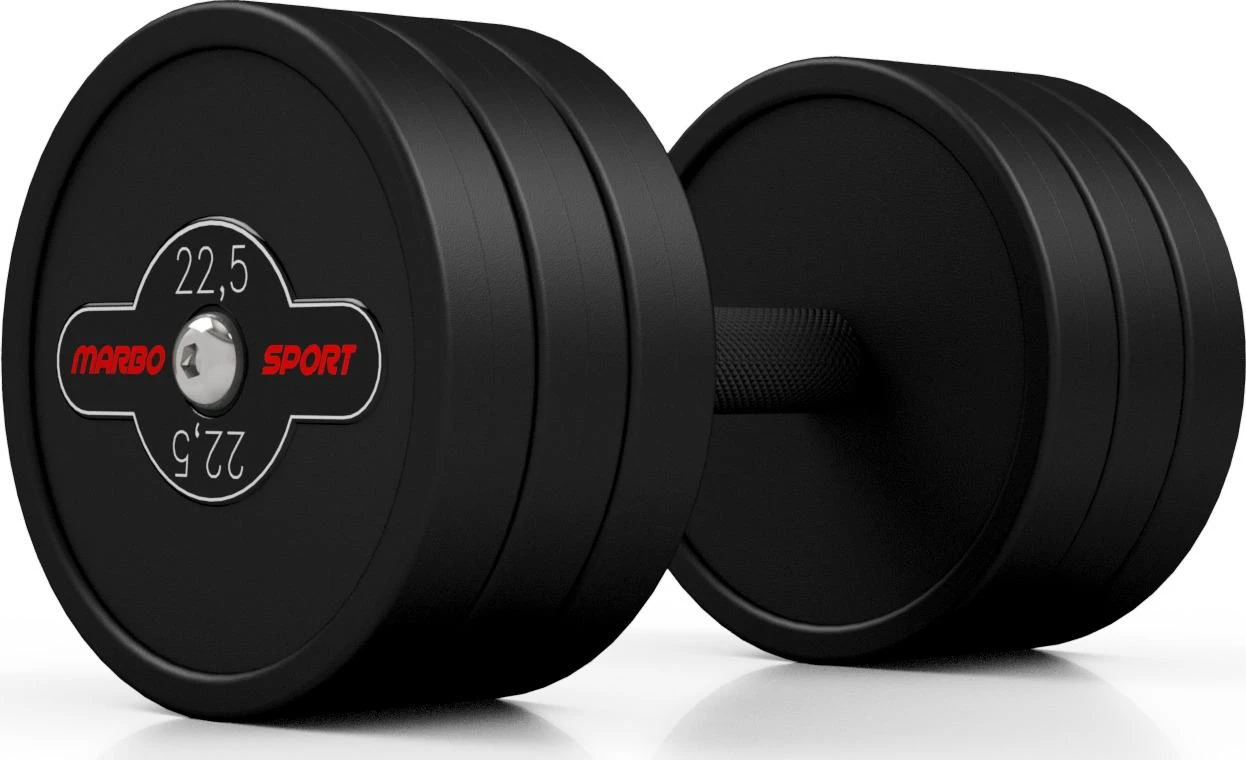 Marbo Sport Gumuotas hantelis Marbo - 22,5kg, juodas