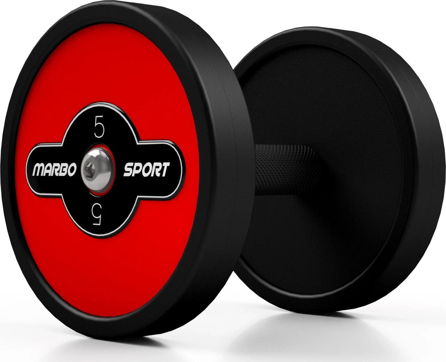Plieninis gumuotas hantelis Marbo Sport, 32.5kg, raudonas