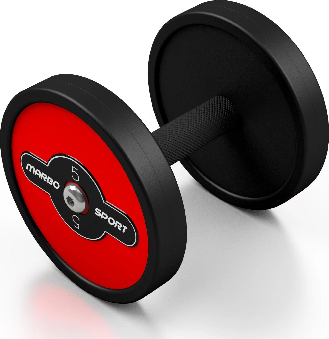 Plieninis gumuotas hantelis Marbo Sport, 32.5kg, raudonas