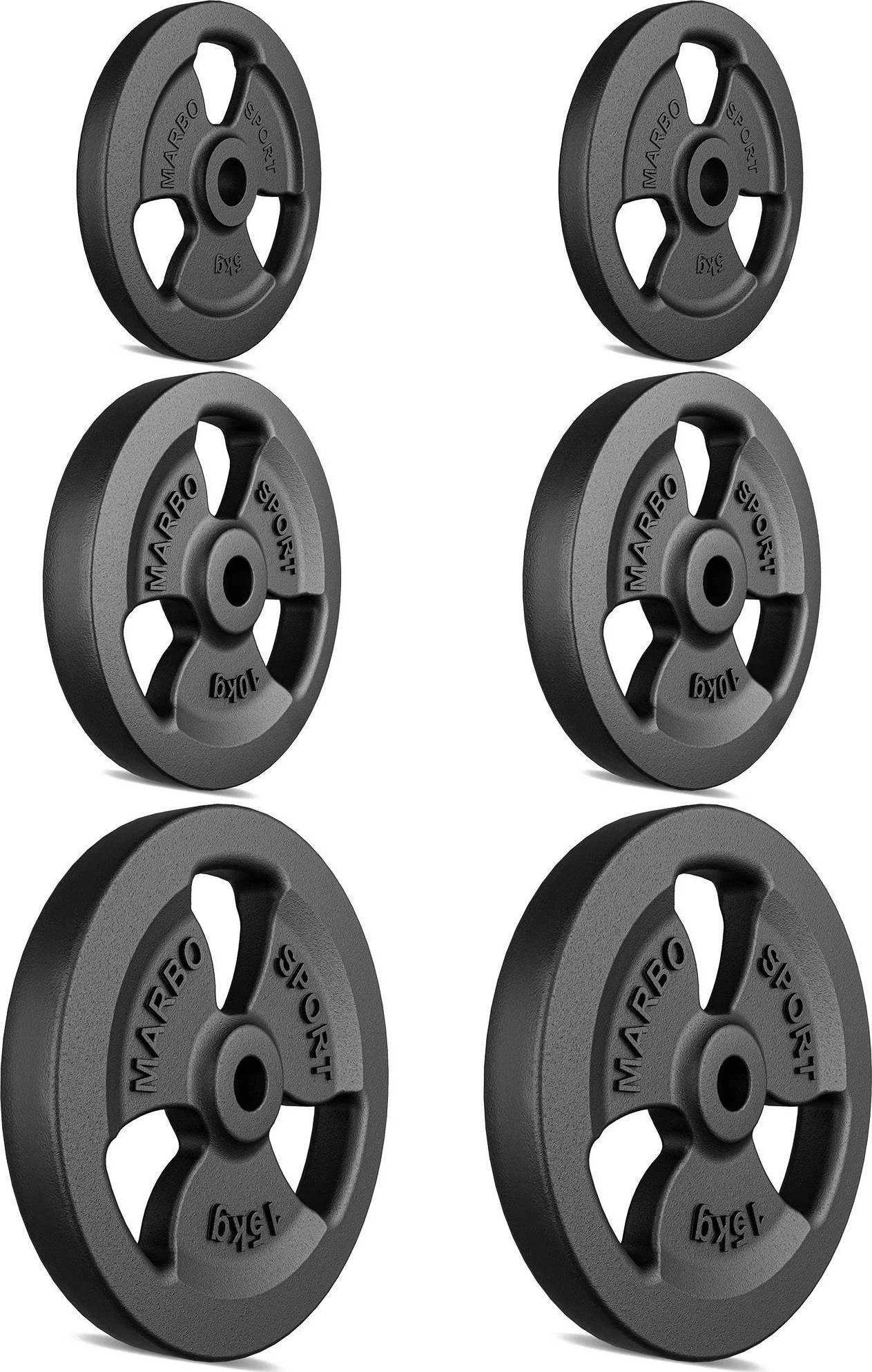 Marbo Sport Ketaus svorių komplektas Marbo, 60kg / 2x15kg + 2x10kg + 2x5 kg