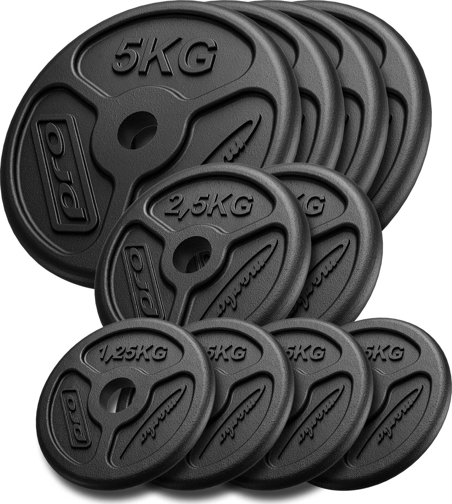 Marbo Sport Ketaus svorių komplektas Marbo Slim, 30kg / 4x1.25kg, 2x2.5kg, 4x5kg