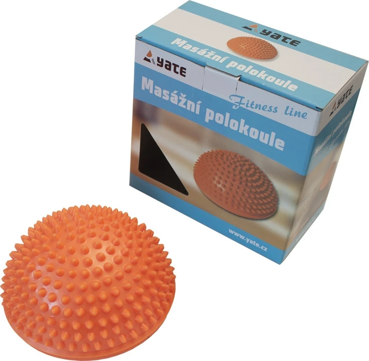 Masažinis kamuoliukas Yate Spiky Half Ball, 16 cm, oranžinis