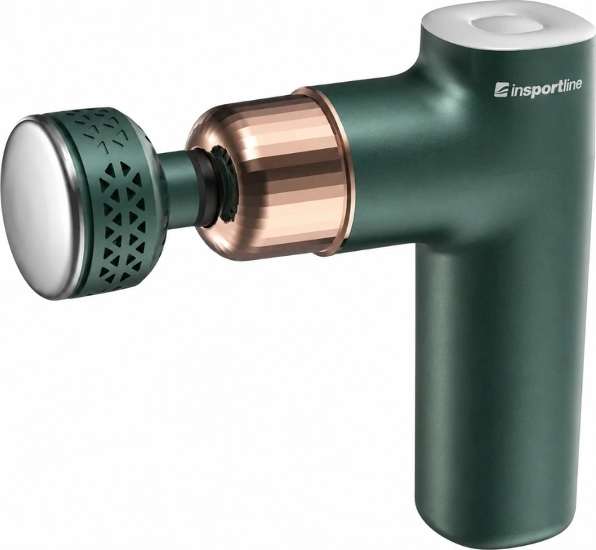 Massage Gun with Heated/Cooling Attachment inSPORTline ChillFrost • 1,800 mAh • 1,600–2,800 RPM • Up to 6 mm