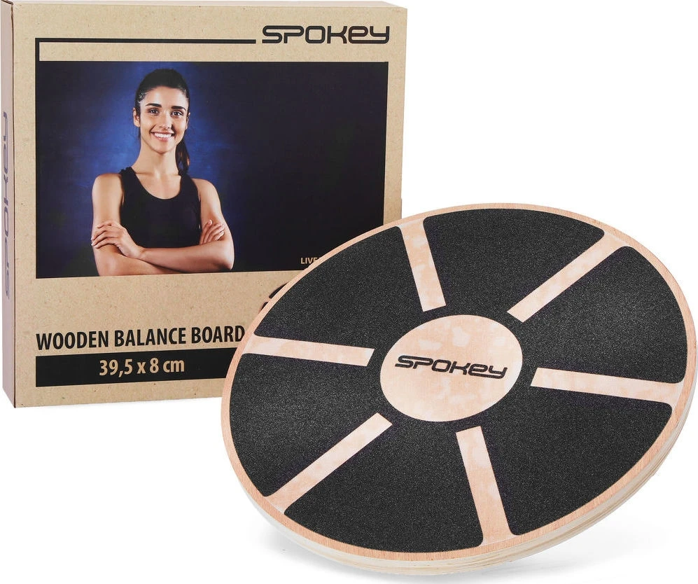 Spokey BALANCE LENTA Medinė platforma, Neslystantis paviršius, 110 kg, Juodas/rūda
