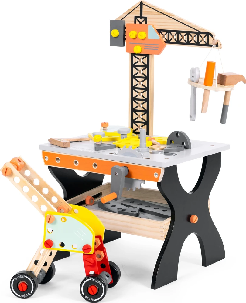 Medinis vaikiškas darbastalis su įrankiais ECOTOYS