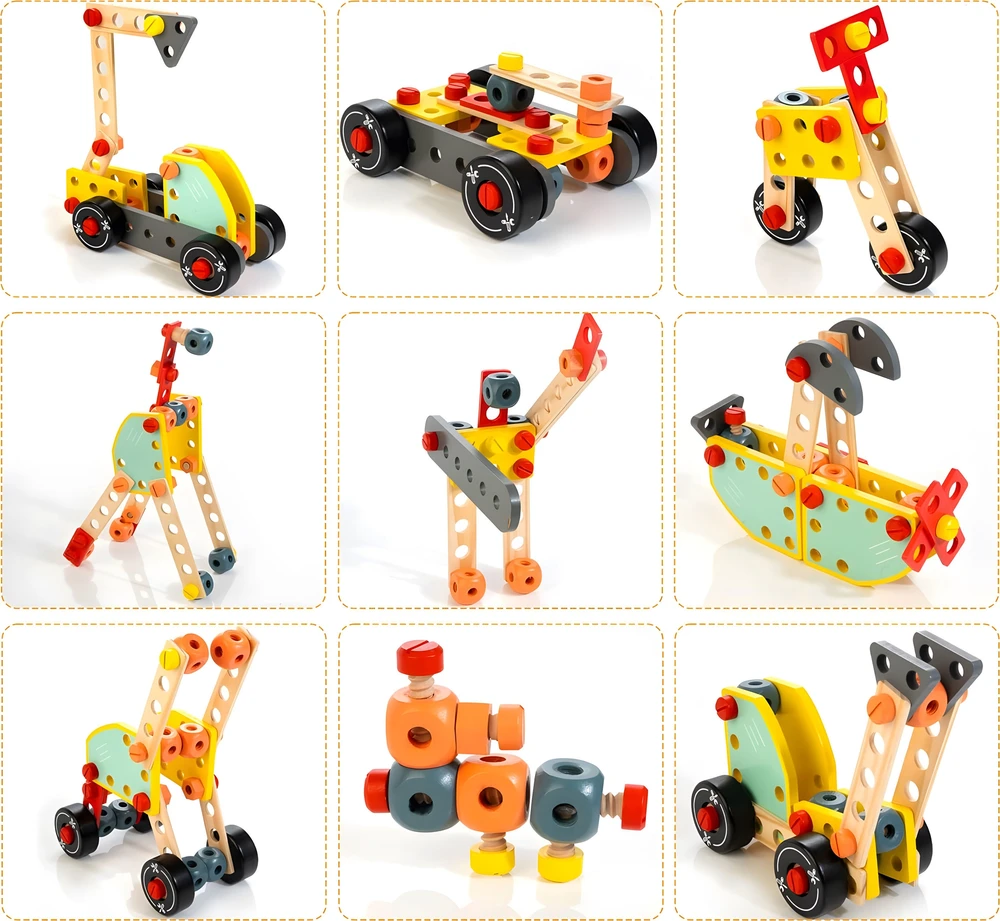 Medinis vaikiškas darbastalis su įrankiais ECOTOYS