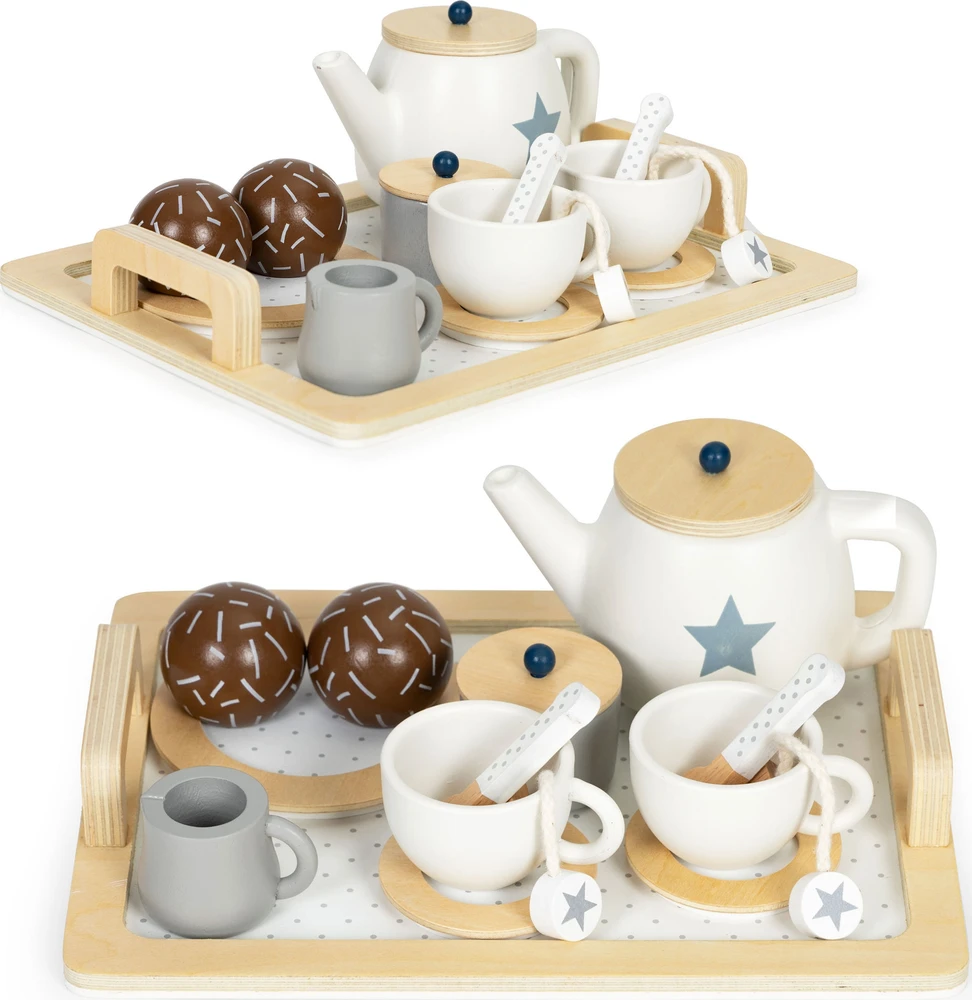 Ecotoys Medinis arbatos rinkinys Eco Toys W10B318B, 17 elementų