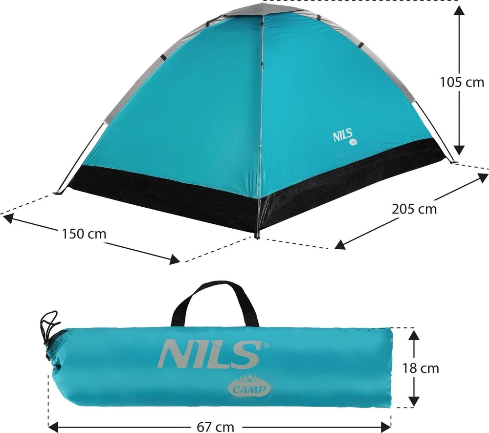 Mėlyna kempingo palapinė NC3021 NILS CAMP