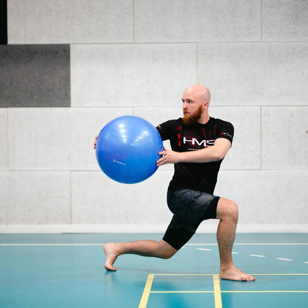 Mėlynas 55 cm gimnastikos kamuolys HMS YB01