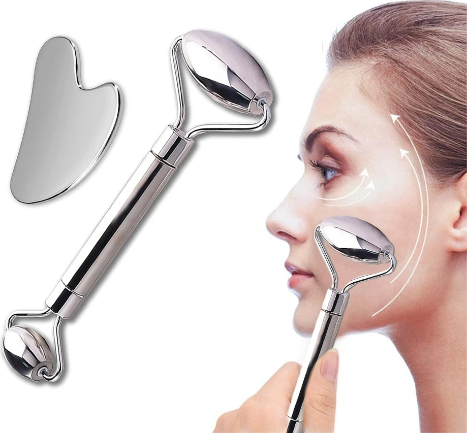 Metalinių veido volelių ir Gua Sha rinkinys inSPORTline Comesta Set