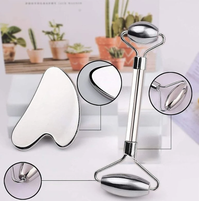 Metalinių veido volelių ir Gua Sha rinkinys inSPORTline Comesta Set
