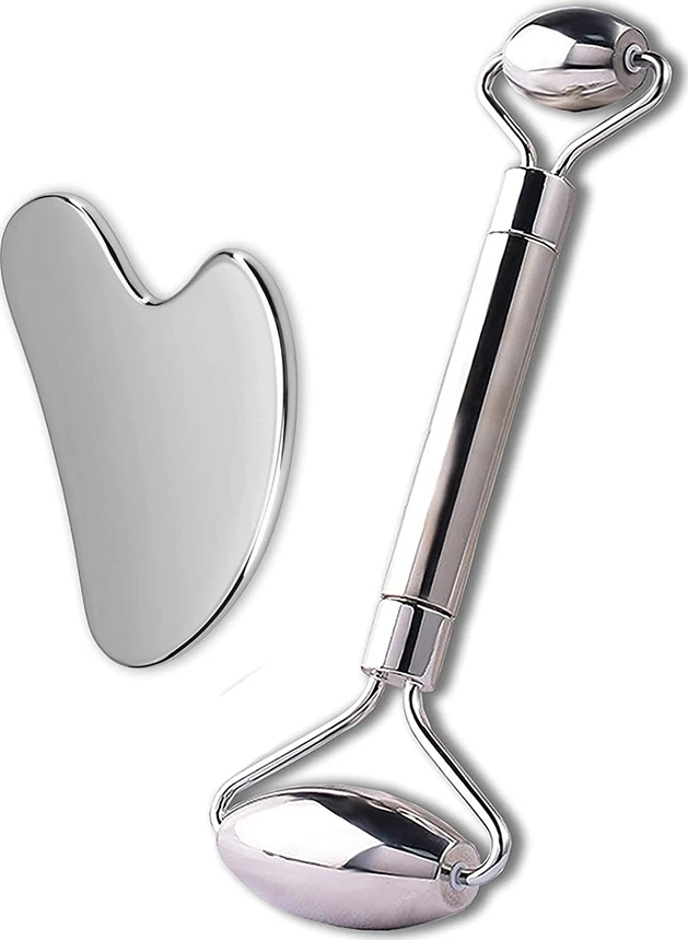 Metalinių veido volelių ir Gua Sha rinkinys inSPORTline Comesta Set
