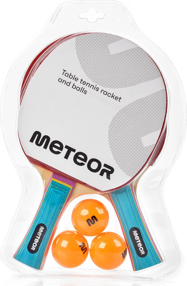 Stalo Teniso Rinkinys Meteor ZEPHYR*, 2 raketės ir 3 kamuoliukai